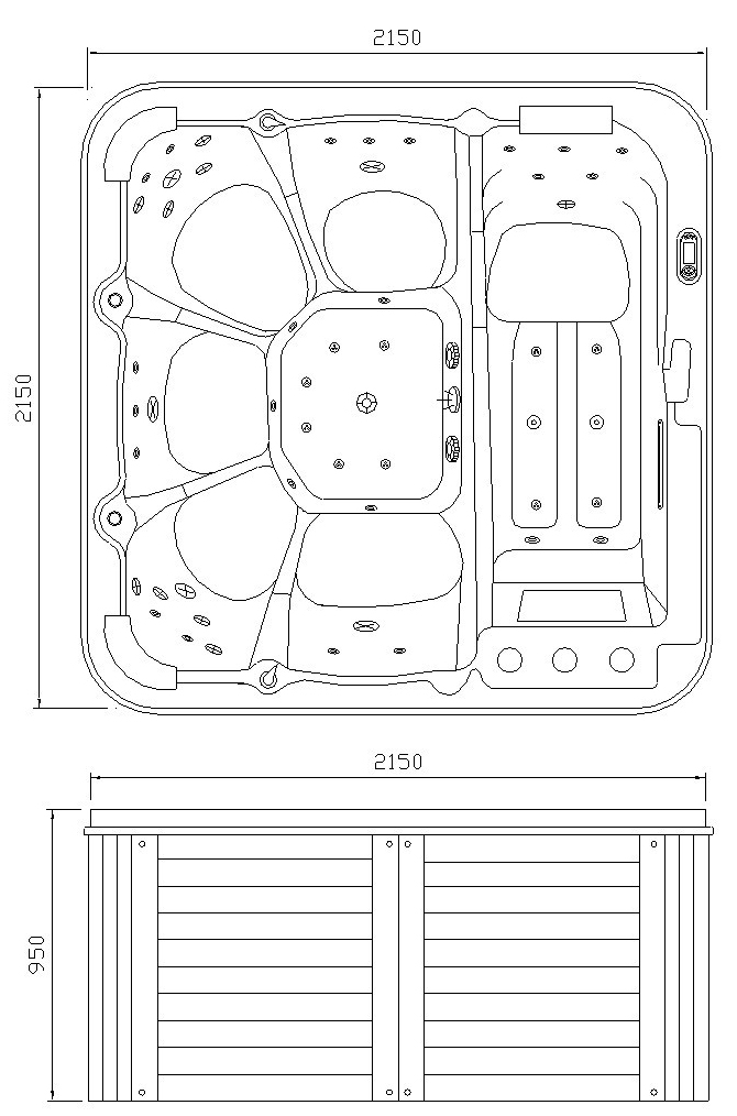 Hydromasážní vířiva vana pro 5 osob 5502